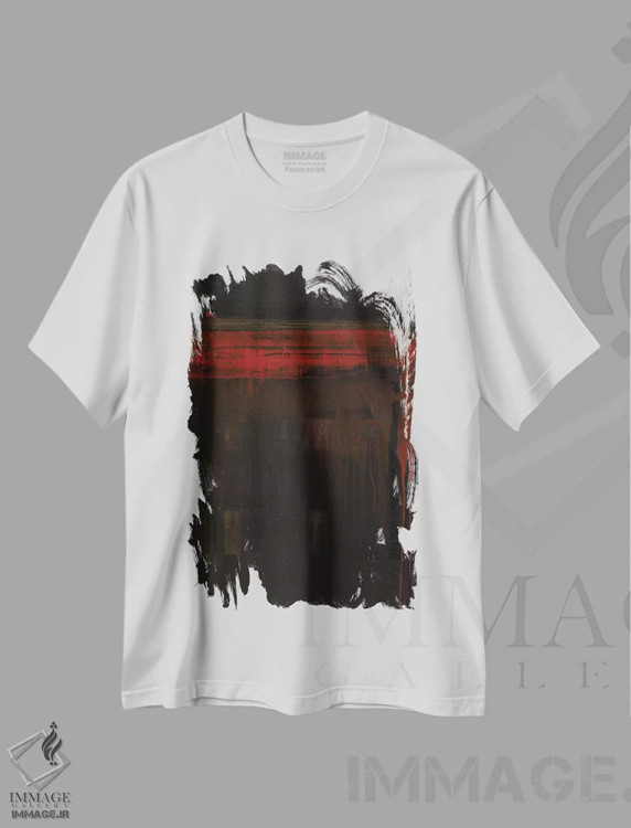 تیشرت سفید طرح دار شور تاریک اثر کی بی ام | immage.ir