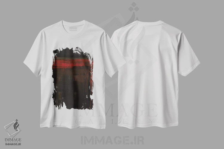 تیشرت سفید طرح دار شور تاریک اثر کی بی ام | immage.ir
