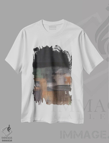 تیشرت سفید طرح دار سویهٔ تاریک اثر کی بی ام | فروشگاه ایماژ