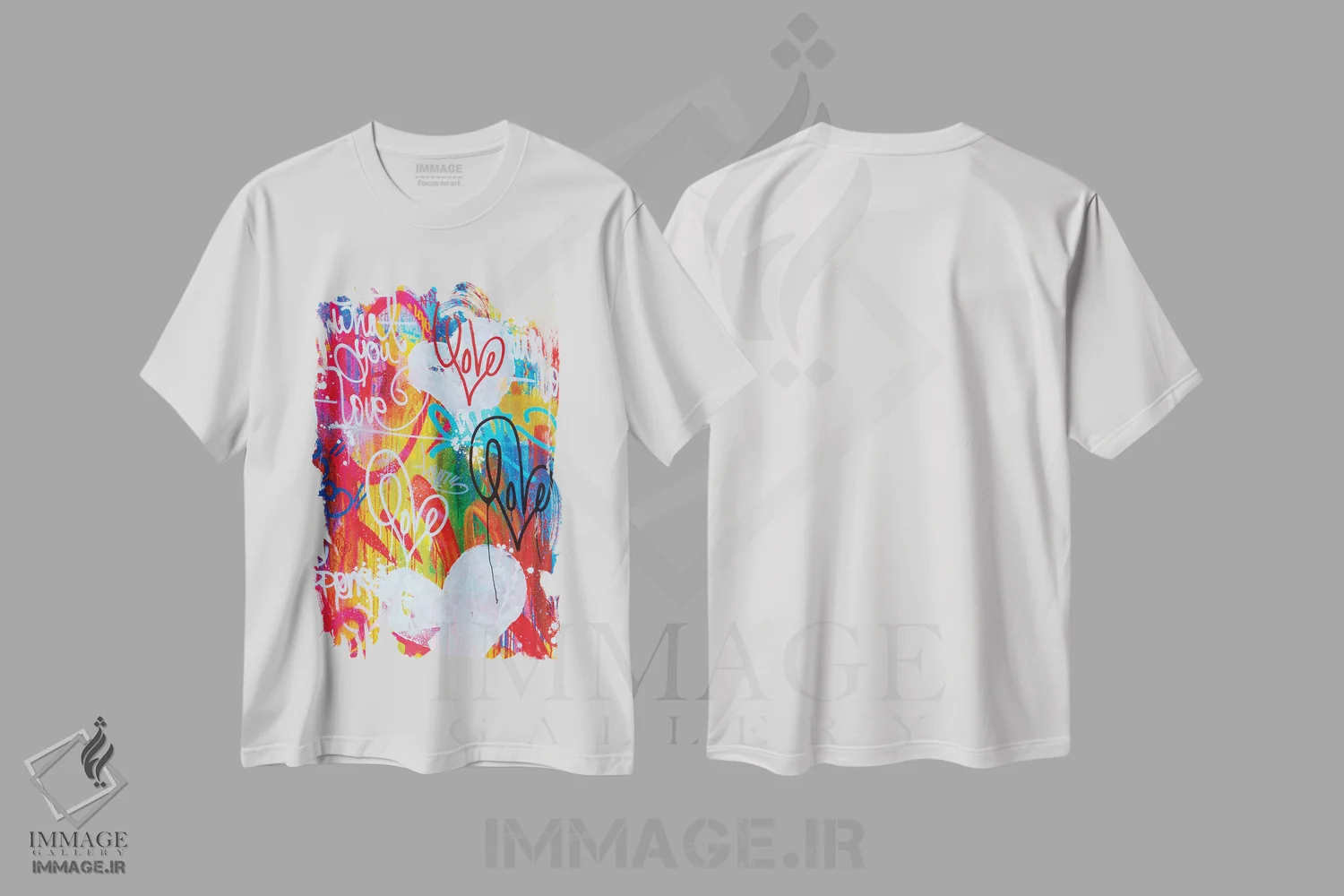 تیشرت سفید طرح دار کاری را بکن که دوست داری، تزئینی اثر کی بی ام | immage.ir