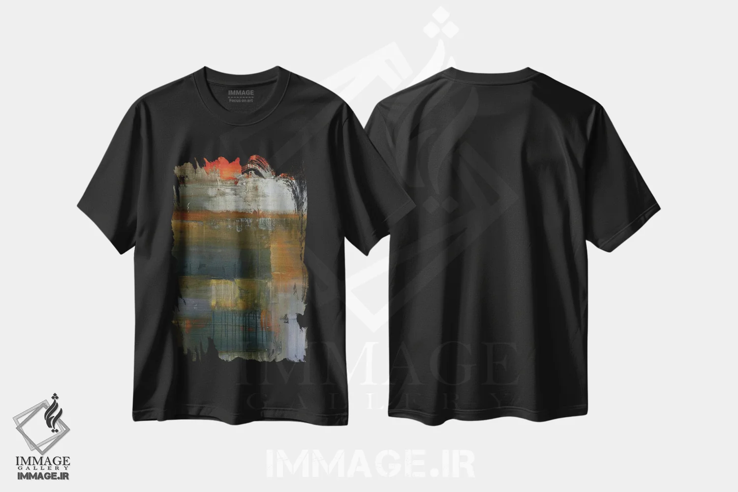تیشرت مشکی طرح دار صلابت اثر کی بی ام | فروشگاه ایماژ