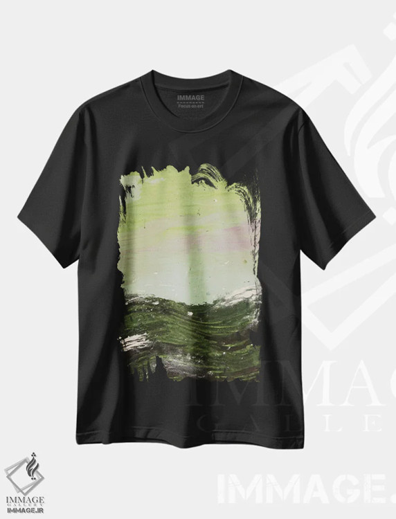 تیشرت مشکی طرح دار آب های تیره اثر کی بی ام | immage.ir