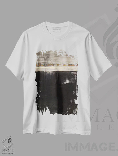 تیشرت سفید طرح دار بی جان اثر کی بی ام | فروشگاه ایماژ