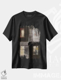 تیشرت مشکی طرح دار نمای روح اثر کی بی ام | فروشگاه ایماژ