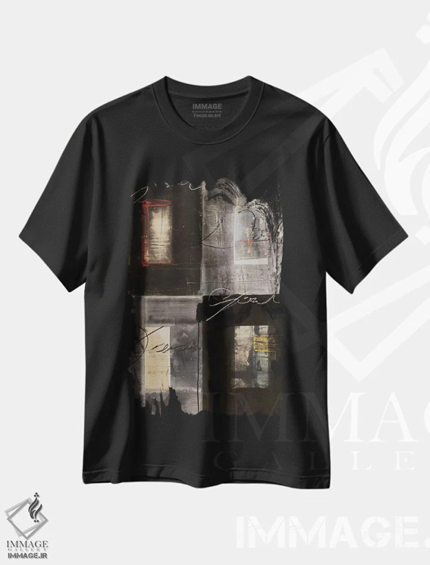 تیشرت مشکی طرح دار نمای روح اثر کی بی ام | فروشگاه ایماژ