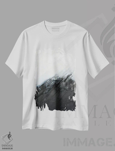 تیشرت سفید طرح دار برف سفید اثر کی بی ام | فروشگاه ایماژ