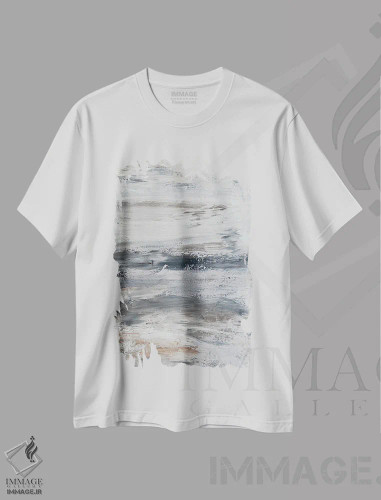 تیشرت سفید طرح دار لکه های خشمگین شماره ۱ اثر کارن بارسکی | فروشگاه ایماژ