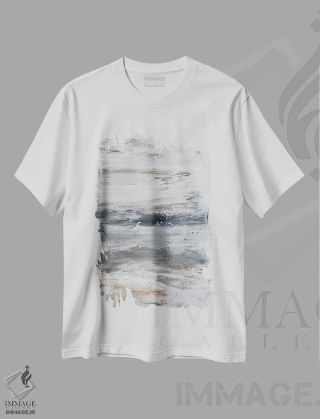تیشرت سفید طرح دار لکه های خشمگین شماره ۱ اثر کارن بارسکی | فروشگاه ایماژ