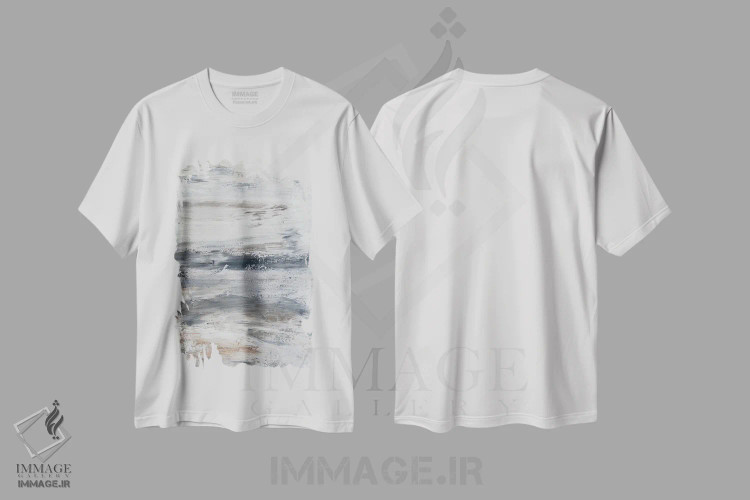 تیشرت سفید طرح دار لکه های خشمگین شماره ۱ اثر کارن بارسکی | فروشگاه ایماژ
