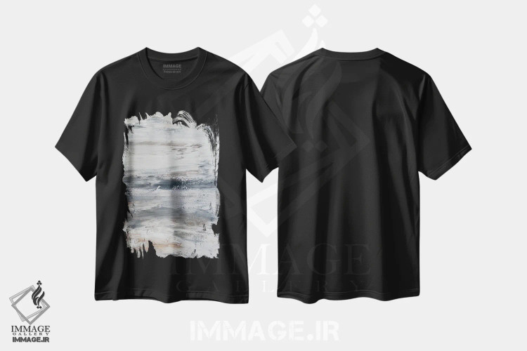 تیشرت مشکی طرح دار لکه های خشمگین شماره ۱ اثر کارن بارسکی | immage.ir