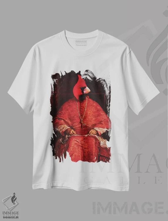 تیشرت سفید طرح دار کاردینال، عکاسی ترکیبی اثر کارن بورک | immage.ir