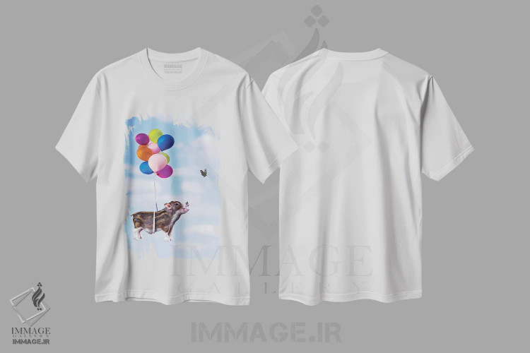 تیشرت سفید طرح دار رویاهاتو دنبال کن، عکاسی ترکیبی اثر کارن بورک | immage.ir