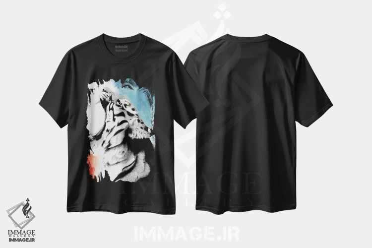 تیشرت مشکی طرح دار گربه سان بزرگ خیال انگیز، دکور معاصر اثر کلسی امبلو | immage.ir