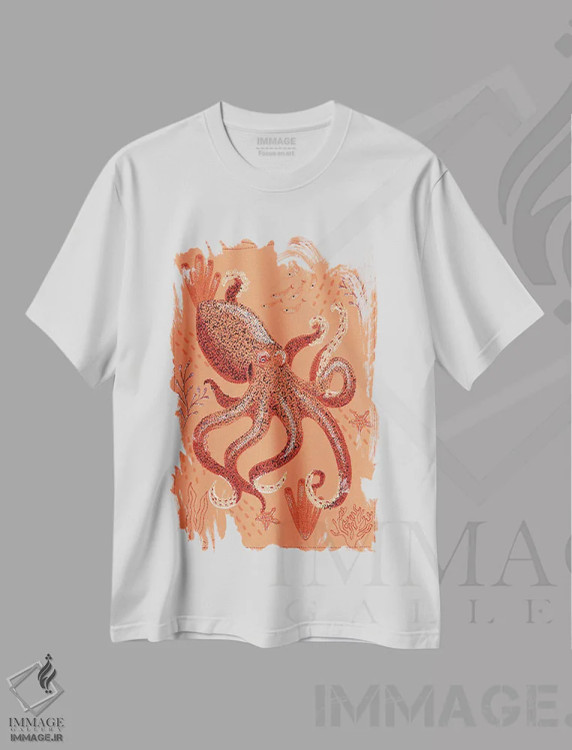 تیشرت سفید طرح دار باغ اختاپوس، دکور معاصر اثر کلسی امبلو | immage.ir