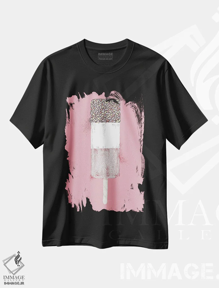 تیشرت مشکی طرح دار یخمک ساحل تابستان، دکور معاصر اثر کلسی امبلو | immage.ir