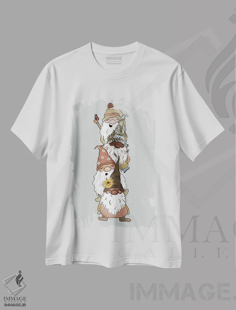 تیشرت سفید طرح دار جن های باغچه ای، مدیوم اثر کیتی برایانت | immage.ir