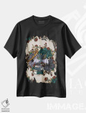 تیشرت مشکی طرح دار گل های فانتزی، هنر دیجیتال اثر کیتی برایانت | فروشگاه ایماژ