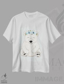 تیشرت سفید طرح دار خرس قطبی با تاج گل، دکور معاصر اثر کیتی برایانت | immage.ir