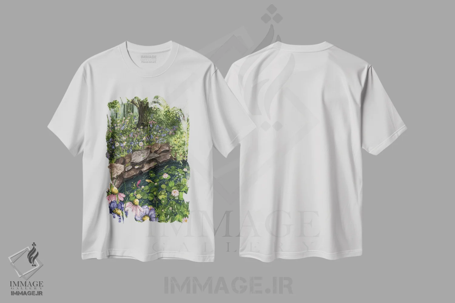 تیشرت سفید طرح دار باغ مادربزرگ، دکور معاصر اثر کیتی برایانت | immage.ir