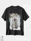 تیشرت مشکی طرح دار پنگوئن زمستانی، دکور تعطیلات اثر کیتی برایانت | immage.ir