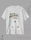 تیشرت سفید طرح دار خرس قطبی زمستانی، حیوانات کریسمسی اثر کیتی برایانت | immage.ir