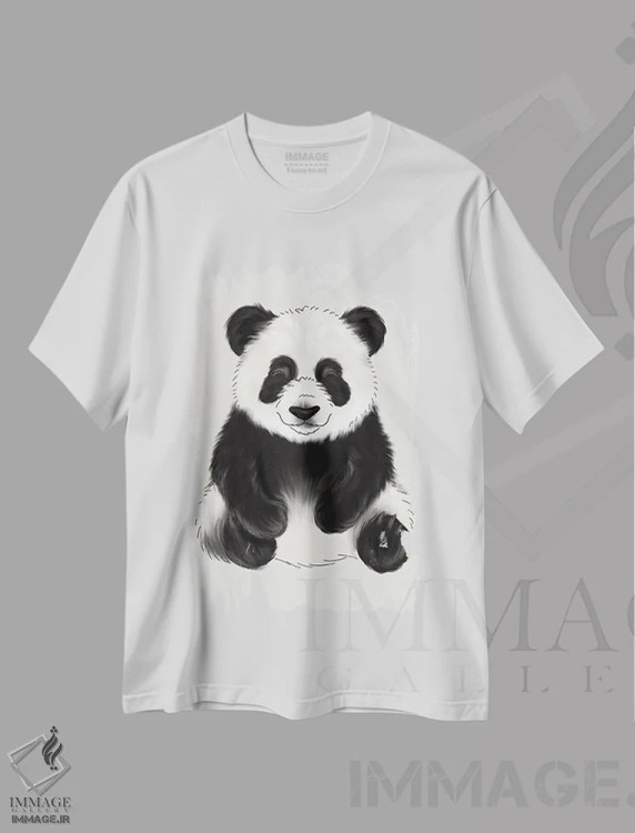 تیشرت سفید طرح دار پاندای نوزاد، هنر دیجیتال اثر کیتی برایانت | فروشگاه ایماژ