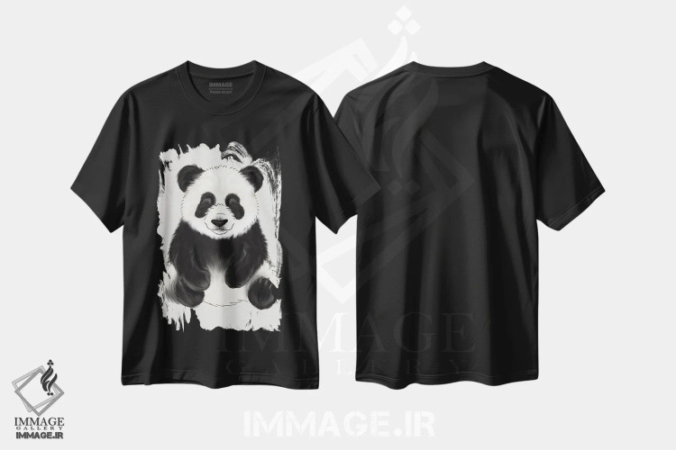 تیشرت مشکی طرح دار پاندای نوزاد، هنر دیجیتال اثر کیتی برایانت | immage.ir