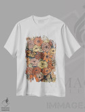 تیشرت سفید طرح دار گل های پروانه ای رنگارنگ، تزئینی اثر کیتی برایانت | immage.ir