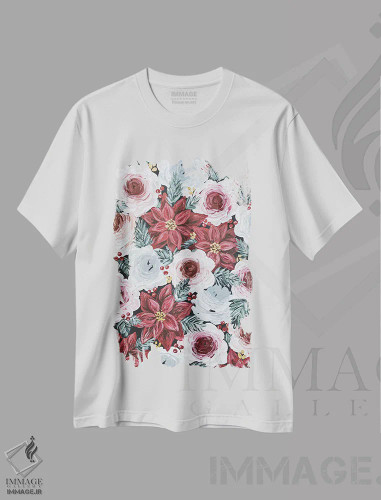 تیشرت سفید طرح دار گل های بنت قنسول، تزئینی اثر کیتی برایانت | فروشگاه ایماژ