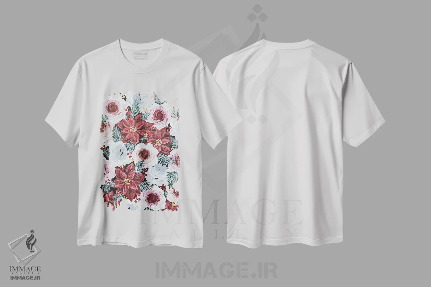 تیشرت سفید طرح دار گل های بنت قنسول، تزئینی اثر کیتی برایانت | فروشگاه ایماژ