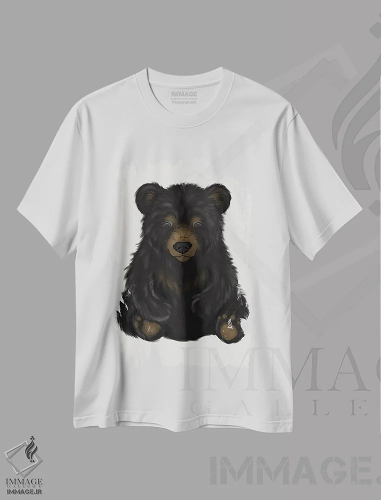 تیشرت سفید طرح دار خرس سیاه نوزاد، دکور معاصر اثر کیتی برایانت | immage.ir