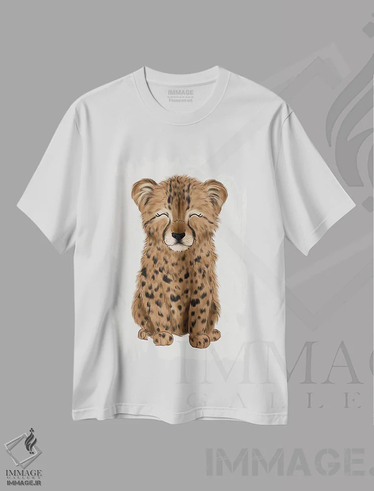 تیشرت سفید طرح دار یوزپلنگ بچه، دکور معاصر اثر کیتی برایانت | immage.ir