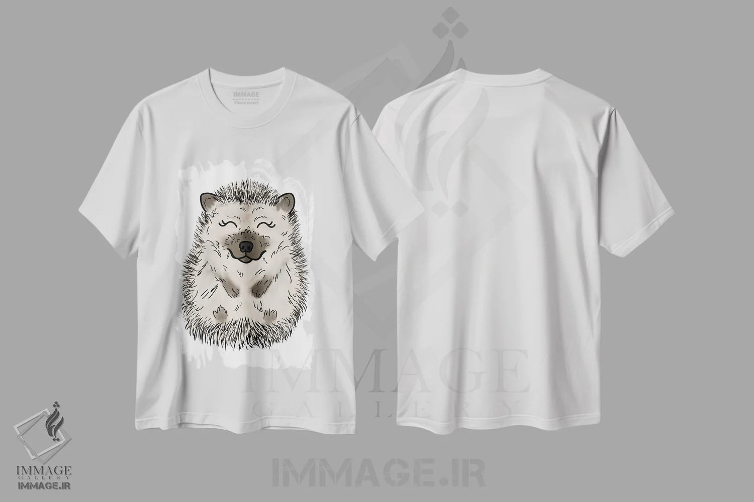 تیشرت سفید طرح دار جوجه تیغی، دکور معاصر اثر کیتی برایانت | immage.ir