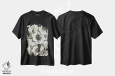 تیشرت مشکی طرح دار گل های سبز افسون شده، تزئینی اثر کیتی برایانت | immage.ir