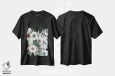 تیشرت مشکی طرح دار گل های کاکتوس ملایم، تزئینی اثر کیتی برایانت | فروشگاه ایماژ