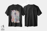 تیشرت مشکی طرح دار گل های رنگین کمان پاستلی، تزئینی اثر کیتی برایانت | فروشگاه ایماژ