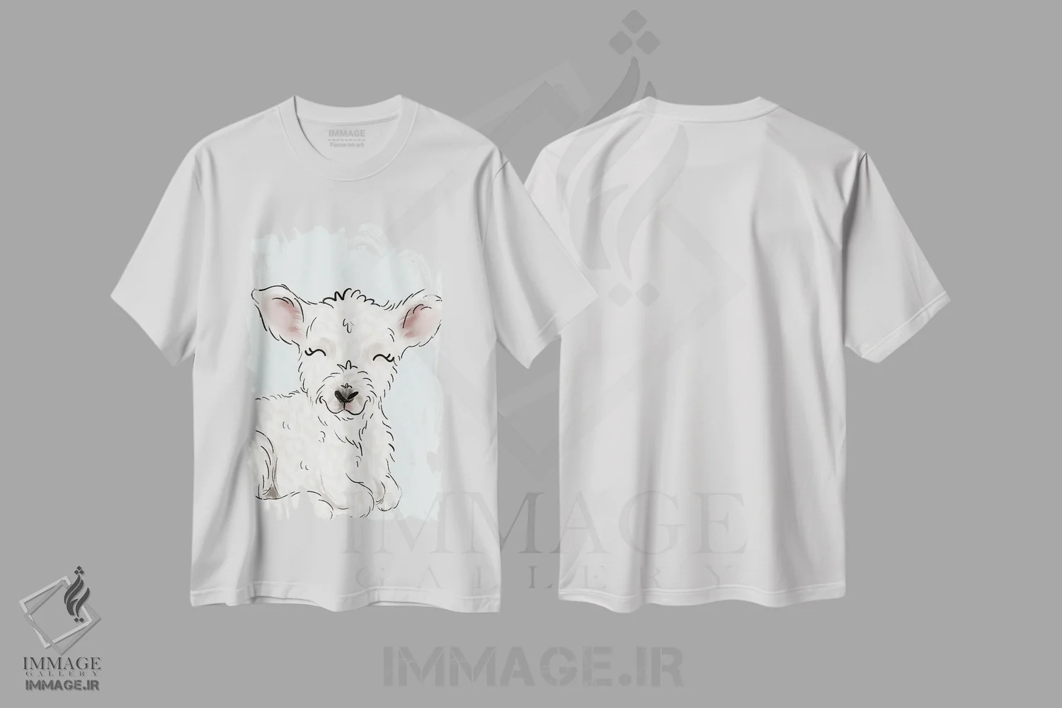 تیشرت سفید طرح دار بره کوچک، دکور معاصر اثر کیتی برایانت | immage.ir