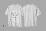 تیشرت سفید طرح دار بره کوچک با تاج گل، دکور معاصر اثر کیتی برایانت | فروشگاه ایماژ