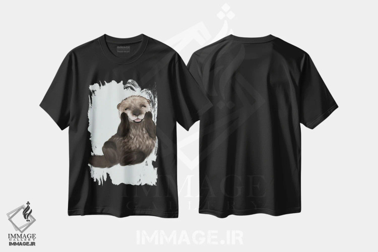 تیشرت مشکی طرح دار سمور بچه، دکور معاصر اثر کیتی برایانت | immage.ir
