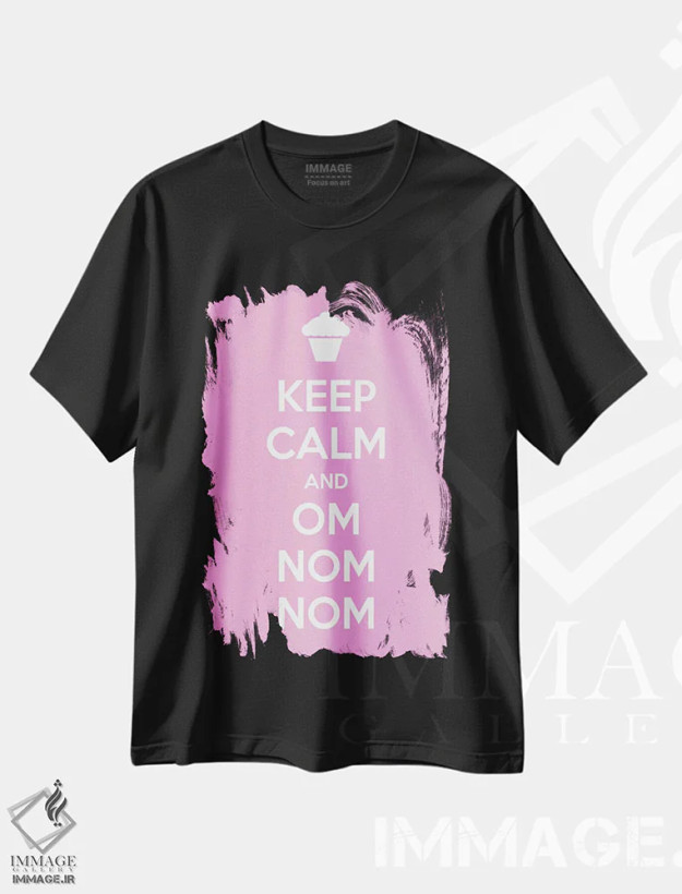تیشرت مشکی طرح دار آرام باش و نوش جان کن، دکور معاصر اثر فایو بای فایو کالکتیو | فروشگاه ایماژ