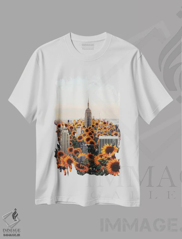 تیشرت سفید طرح دار فصل شفا نیویورک، عکاسی ترکیبی اثر کارن کانتوک | فروشگاه ایماژ