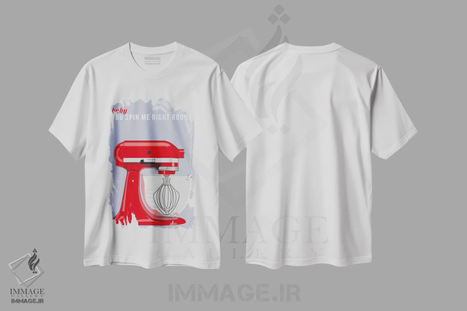 تیشرت سفید طرح دار عزیزم تو مرا دور می چرخانی، دکور معاصر اثر فایو بای فایو کالکتیو | immage.ir