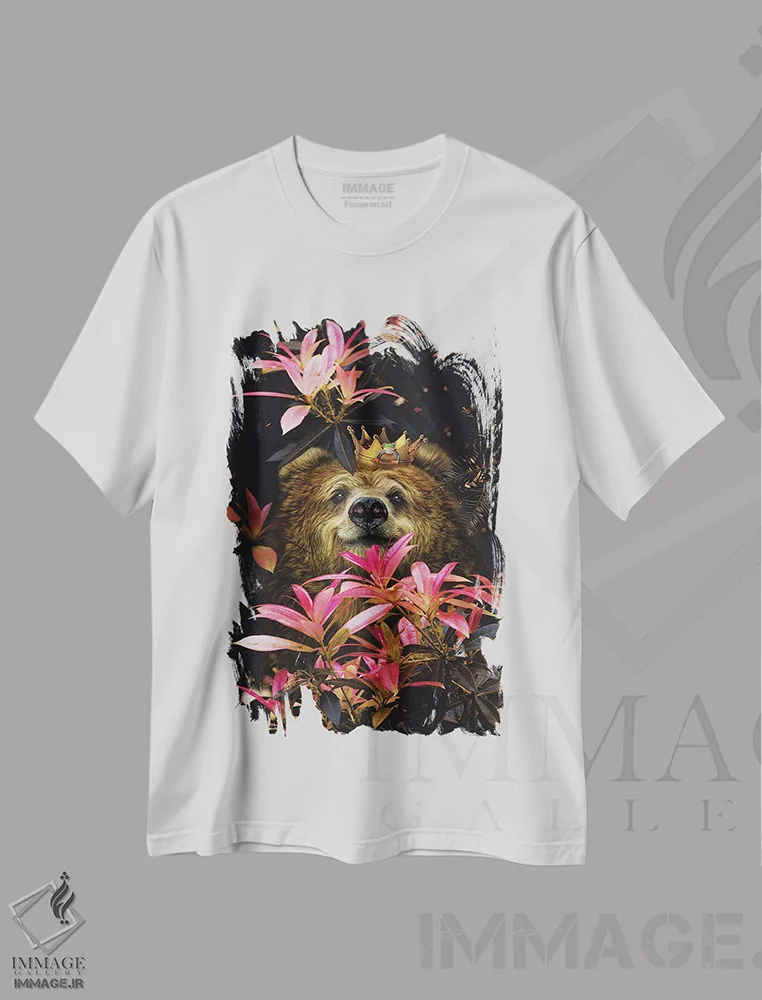 تیشرت سفید طرح دار عطرت مثل بی حس شدن درد است، عکاسی ترکیبی اثر کارن کانتوک | فروشگاه ایماژ