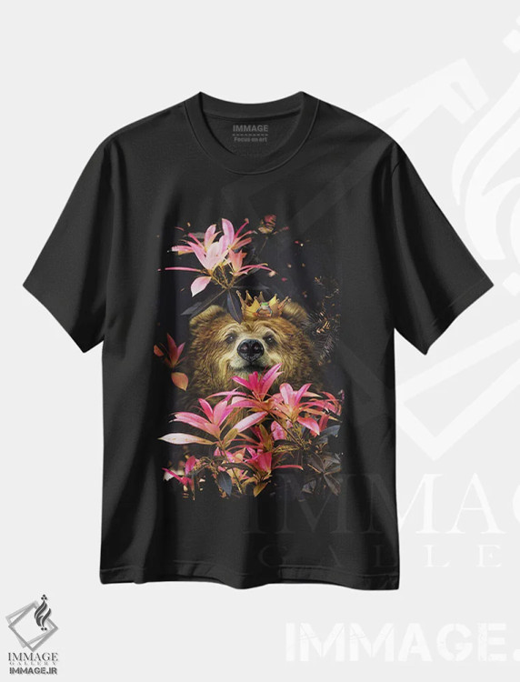 تیشرت مشکی طرح دار عطرت مثل بی حس شدن درد است، عکاسی ترکیبی اثر کارن کانتوک | immage.ir
