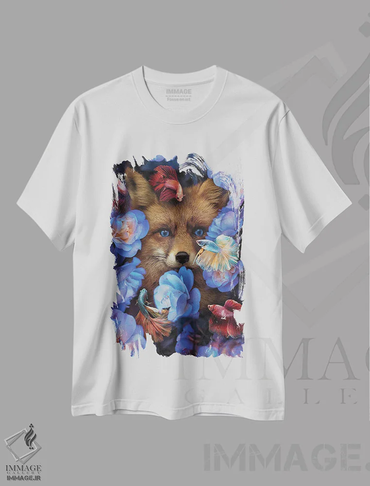 تیشرت سفید طرح دار بی آنکه دنبالت بگردم پیدایت کردم، عکاسی ترکیبی اثر کارن کانتوک | فروشگاه ایماژ