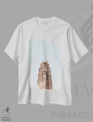 تیشرت سفید طرح دار آپارتمان، هنر دیجیتال اثر کیم کورینگا | فروشگاه ایماژ