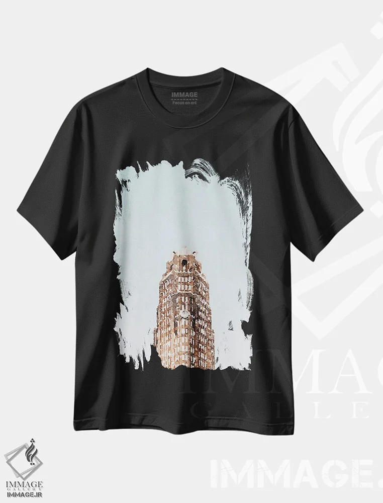 تیشرت مشکی طرح دار آپارتمان، هنر دیجیتال اثر کیم کورینگا | immage.ir