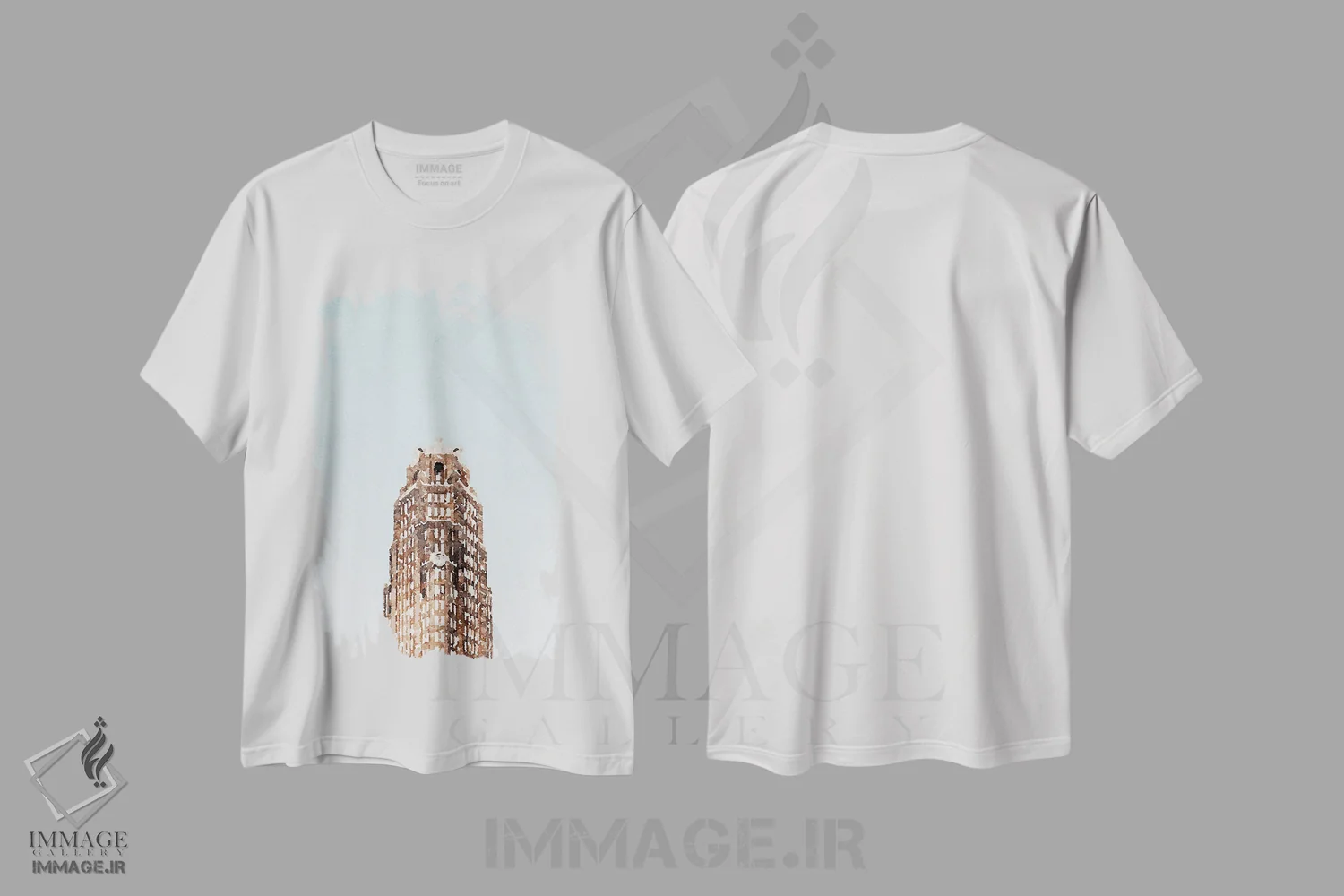 تیشرت سفید طرح دار آپارتمان، هنر دیجیتال اثر کیم کورینگا | فروشگاه ایماژ