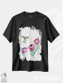 تیشرت مشکی طرح دار مرغ مگس خوار گلدار، دکور معاصر اثر کیرستن دیل | فروشگاه ایماژ