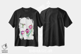 تیشرت مشکی طرح دار مرغ مگس خوار گلدار، دکور معاصر اثر کیرستن دیل | فروشگاه ایماژ